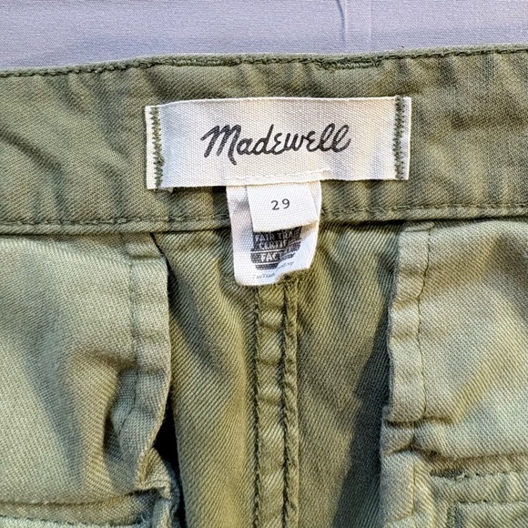Madewell Garment Dyed Straight Cargo Pants Olive Green Utility Sz 29🧡 - Picture 9 of 11